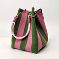 NARWEY INC - Knit Tote Women Striped Crochet Bucket Handbag Purse Shoulde