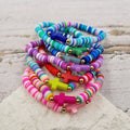 Treasure Wholesale - Cross Clay Braclet Set Of 8
