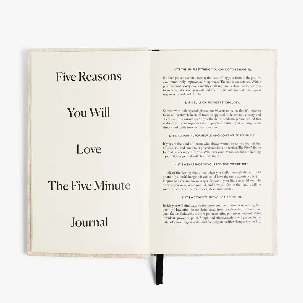 Intelligent Change - The Five Minute Journal Black - Daily Guided Gratitude
