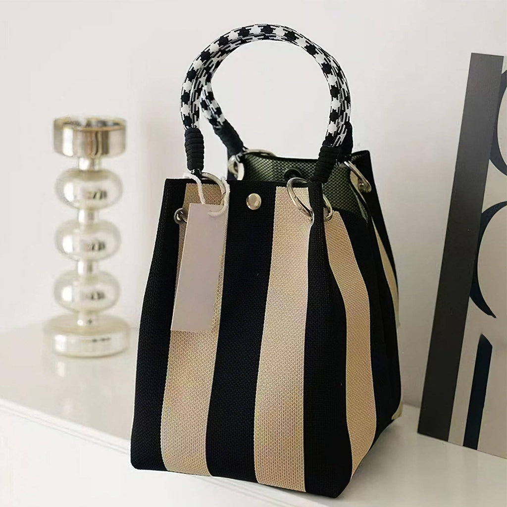 NARWEY INC - Knit Tote Women Striped Crochet Bucket Handbag Purse Shoulde