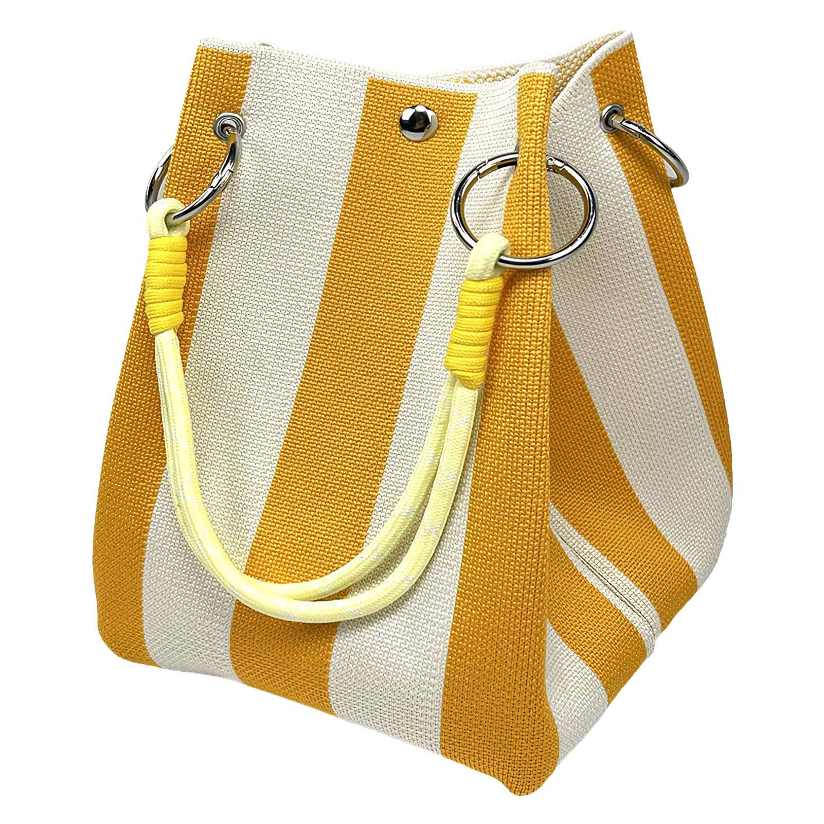 NARWEY INC - Knit Tote Women Striped Crochet Bucket Handbag Purse Shoulde