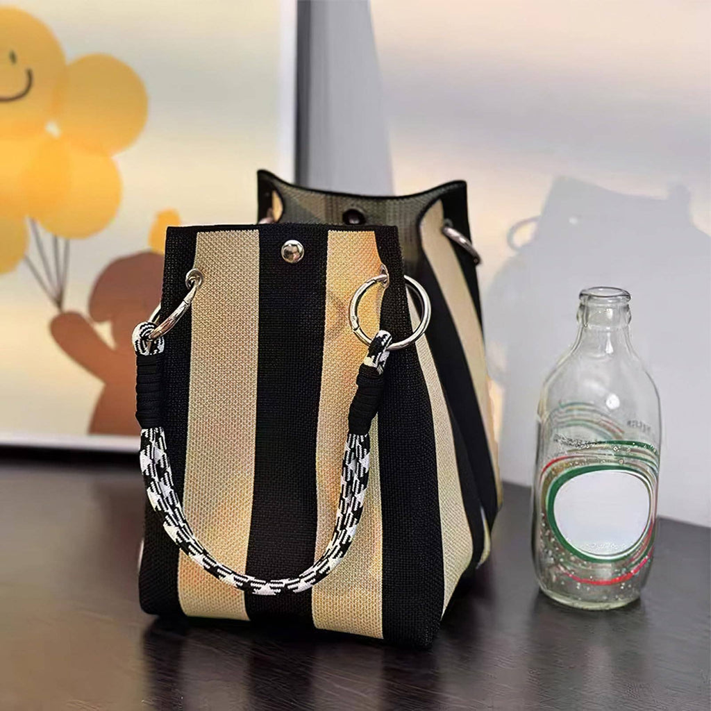 NARWEY INC - Knit Tote Women Striped Crochet Bucket Handbag Purse Shoulde