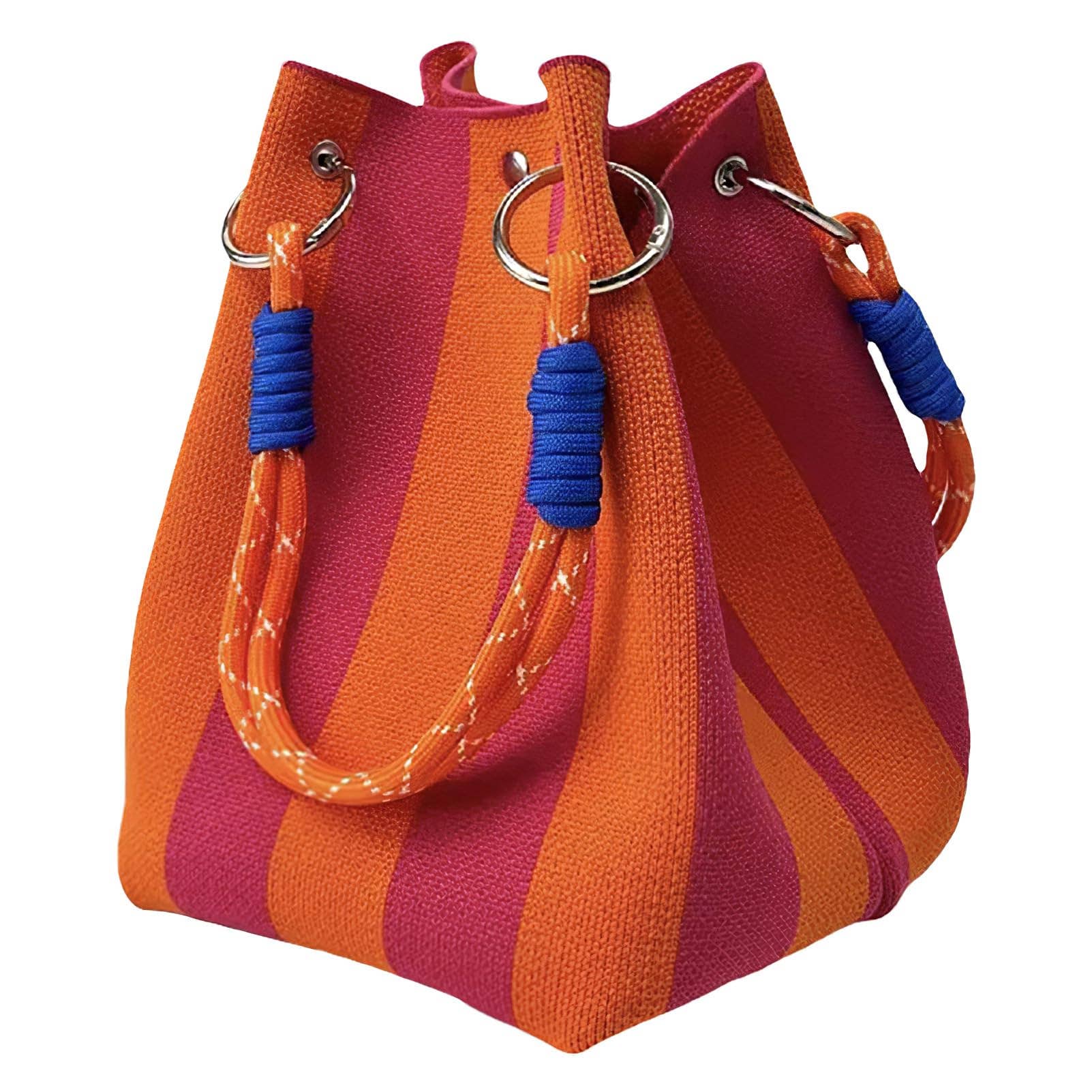NARWEY INC - Knit Tote Women Striped Crochet Bucket Handbag Purse Shoulde