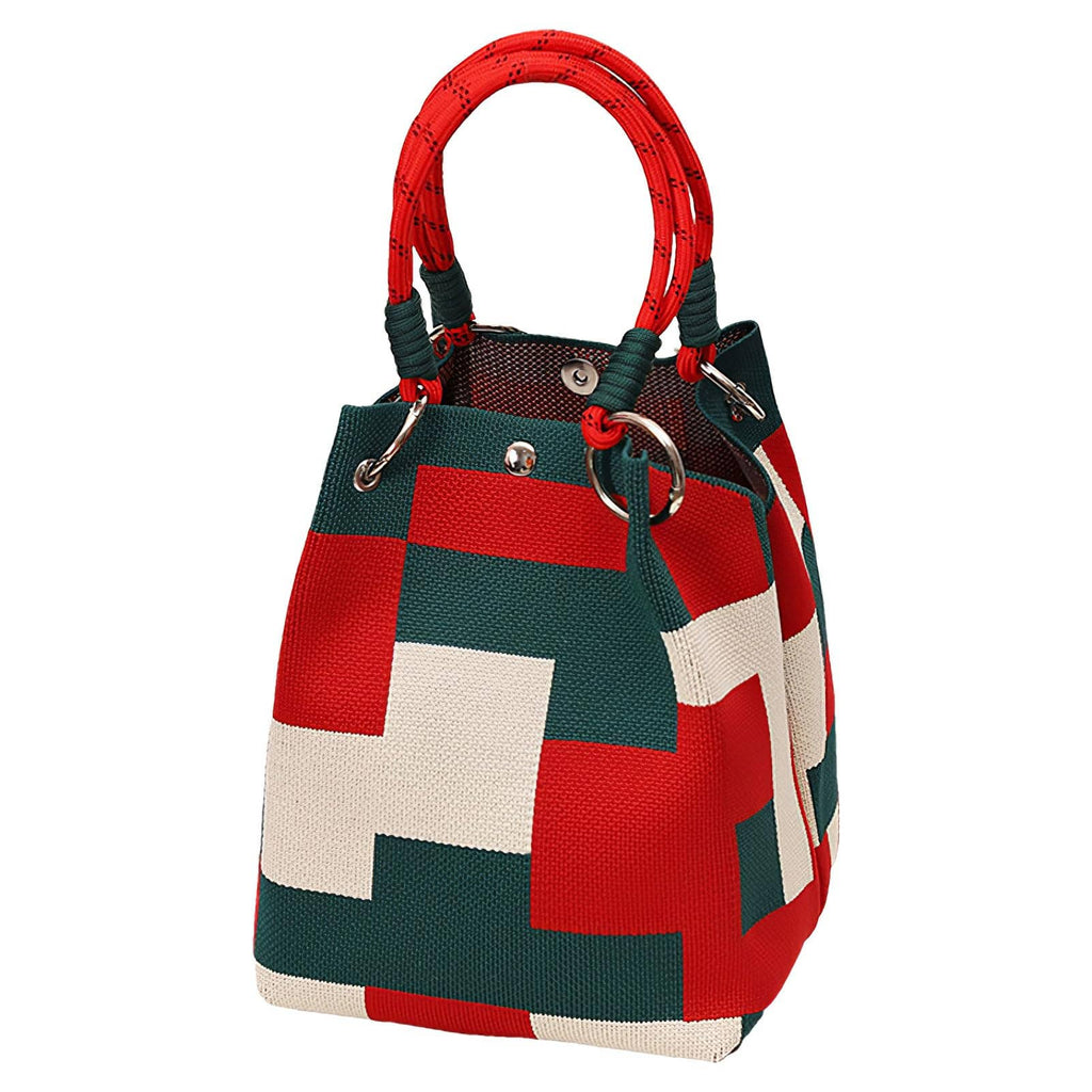 NARWEY INC - Knit Tote Women Striped Crochet Bucket Handbag Purse Shoulde